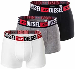 Herren Boxershorts, 3er Pack - UMBX-DAMIENTHREEPACK, Trunks, Cotton Stretch Schwarz/Wei/Grau XXL