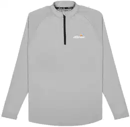 Herren Langarm-Shirt BOVARO - Fitness, Sport, Stehkragen, Zipper, Logo Grau XL