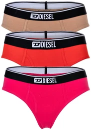 Damen Slips, 3er Pack - UFPN OXYS-Threepack, Panties, Cotton Stretch, einfarbig Rot/Pink/Taupe S