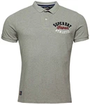 Superdry Herren Poloshirt Vintage Superstate Kurzarm Grau