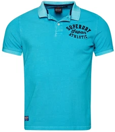 Herren Poloshirt - Vintage Superstate, Kurzarm, Knopfleiste, Baumwolle Trkis M