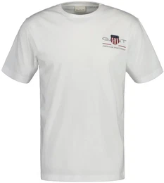 Herren T-Shirt - REG ARCHIVE SHIELD EMB, Rundhals, kurzarm, Stickerei Wei M