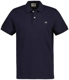 Herren Poloshirt - REGULAR SHIELD, Kurzarm, Knopfleiste, Pique, Stickerei Blau XL
