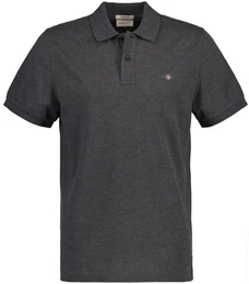 Herren Poloshirt - REGULAR SHIELD, Kurzarm, Knopfleiste, Pique, Stickerei Anthrazit 3XL
