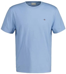 Herren T-Shirt - REGULAR SHIELD, Rundhals, kurzarm, Baumwolle, Stickerei Hellblau 4XL