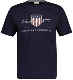 Herren T-Shirt - REGULAR ARCHIVE SHIELD, Rundhals, kurzarm, Baumwolle, Print Blau L