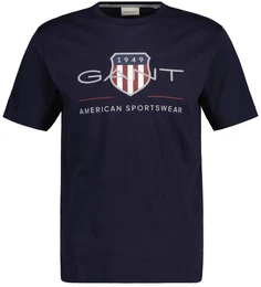 Herren T-Shirt - REGULAR ARCHIVE SHIELD, Rundhals, kurzarm, Baumwolle, Print Blau XL
