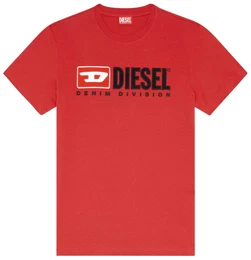 Herren T-Shirt - T-DIEGOR-DIV HEMD, Baumwolle, Rundhals, Logo, kurz, einfarbig Rot L