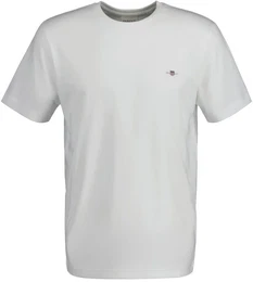 Herren T-Shirt - REGULAR SHIELD, Rundhals, kurzarm, Baumwolle, Stickerei Wei 5XL
