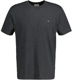Herren T-Shirt - REGULAR SHIELD, Rundhals, kurzarm, Baumwolle, Stickerei Anthrazit M
