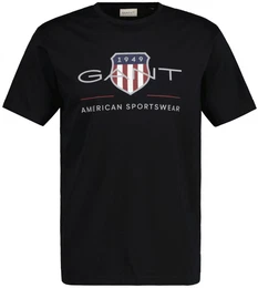 Herren T-Shirt - REGULAR ARCHIVE SHIELD, Rundhals, kurzarm, Baumwolle, Print Schwarz 2XL