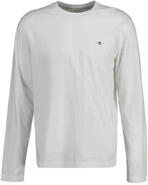 Herren Longsleeve - REGULAR SHIELD LS, Shirt, Rundhals, Langarm, Baumwolle Wei 3XL