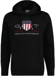 Herren Hoodie - REGULAR ARCHIVE SHIELD HOODIE, Kapuzen-Sweatshirt, Logo Schwarz 2XL
