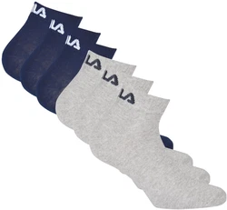 FILA Quarter Socken Unisex 6er Pack Blau/Grau