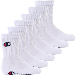 Kinder Socken, 6er Pack - Crew Socken, einfarbig Wei 31-34