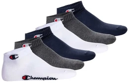 Unisex Socken, 6 Paar - Quarter Socken Basic Blau/Wei/Grau EU 35-38