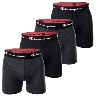 Champion Herren Boxershorts 4er Pack Schwarz/Grau meliert