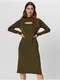 Khaki dámské svetrové šaty s průstřihy VERO MODA Belina
