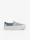 Světle modré dámské vzorované slip on tenisky na platformě VANS