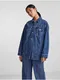 Modr dmsk oversize dnov bunda Pieces Tika