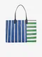 Zeleno-modr dmsk pruhovan shopper Tommy Hilfiger