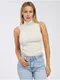 Krémové dámské tílko s rolákem AWARE by VERO MODA Vita