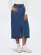 Modr dmsk dnov midi sukn ONLY Bianca